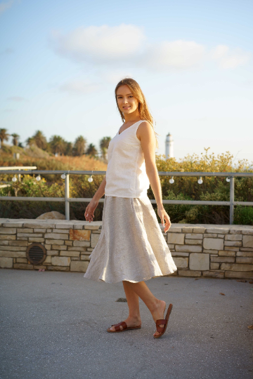 retro skirt, spring skirt, summer skirt, beach skirt, cottage core skirt, minimalist skirt, sandara, women linen skirt, elastic waist skirt, knee length skirt, linen skirt usa, black blue linen skirt, fall skirt women, minimalist skirt, linen midi skirt, sustainable skirt, a line skirt