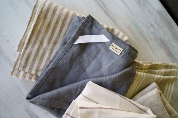 sandara, linen towel, tea towel, linen napkins, flax towel, pure linen towel, linen kitchen towels, linen bath towel, linen dish towels, linen towel set, kitchen gift, gift for hostees, eco friendly gift, sustainable gift, mothers day gift