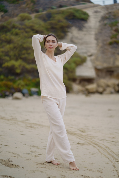LUNA Gauze cotton tunic top