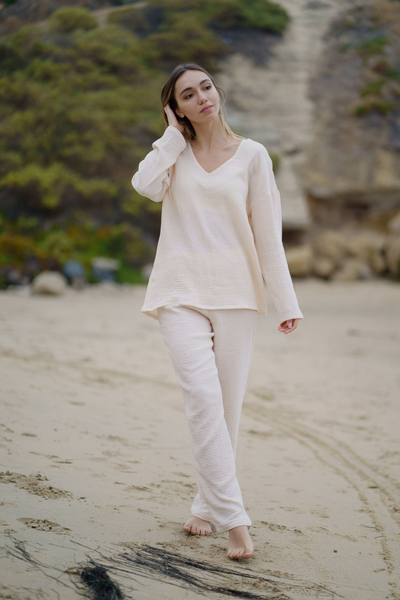 LUNA Gauze cotton tunic top