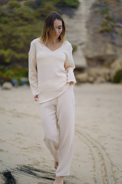 LUNA Gauze cotton tunic top