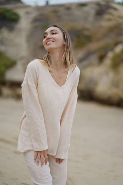 LUNA Gauze cotton tunic top