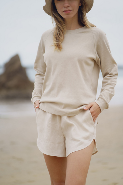 linen shorts women, flax shorts, summer shorts, beach shorts, workout shots, minimalist shorts, sustainable shorts, linen shorts us, beige linen shorts, breathable shorts, loose linen shorts, high elastic waist shorts,  waist shorts, dolphin shorts, sleepwear shorts, loungewear shorts, relax at home shorts, sandara