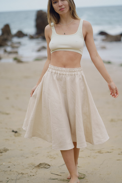 retro skirt, spring skirt, summer skirt, beach skirt, cottage core skirt, minimalist skirt, sandara, women linen skirt, elastic waist skirt, knee length skirt, linen skirt usa, black blue linen skirt, fall skirt women, minimalist skirt, linen midi skirt, sustainable skirt, a line skirt