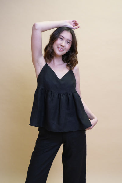 NAOMI linen slip top
