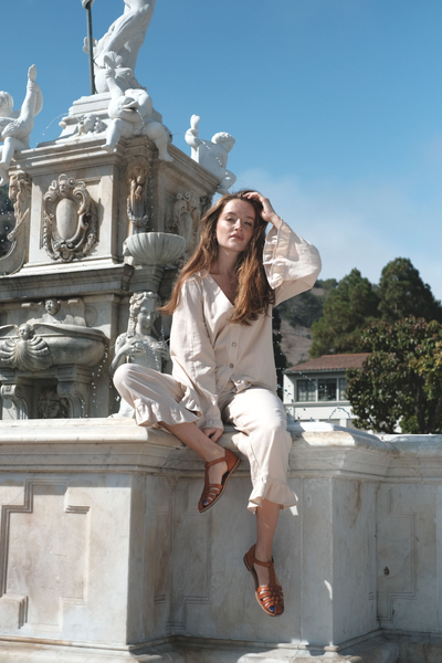 MONA LIZ Linen jacket and pants set
