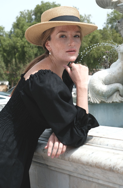 sandara, linen midi dress, puffy dress, romantic dress, casual dress, party dress, holiday dress, french dress, cottagecore dress, off shoulder dress, victorian dress, sustainable dress, usa made dress, black linen dress, lavender purple linen dress, fall dress, milkmaid dress black, black wedding dress, slow fashion