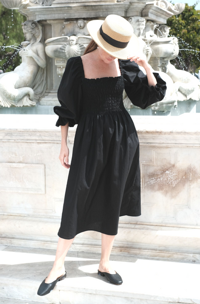 sandara, linen midi dress, puffy dress, romantic dress, casual dress, party dress, holiday dress, french dress, cottagecore dress, off shoulder dress, victorian dress, sustainable dress, usa made dress, black linen dress, lavender purple linen dress, fall dress, milkmaid dress black, black wedding dress, slow fashion