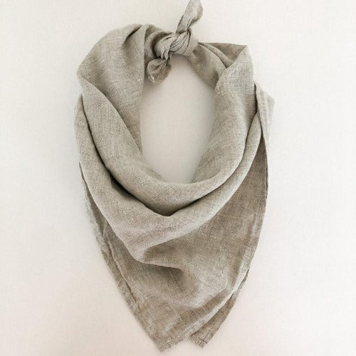 Nora, Linen bandana, linen headband, pure lightweight linen scarf, washed soft linen bandana, headscarf, neck warmer, Made in the USA