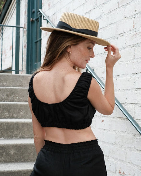 BELLA Linen bra crop top